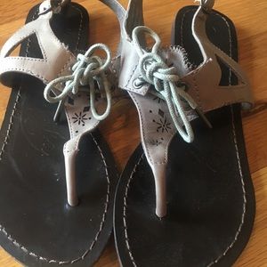 Naughty thong grey unique tie sandal